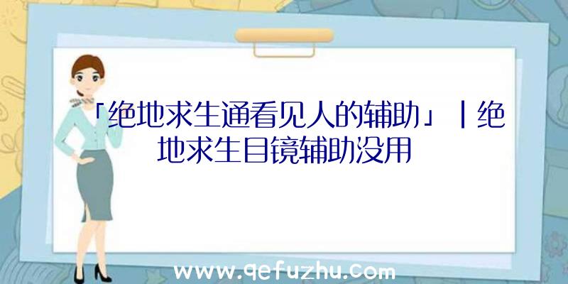 「绝地求生通看见人的辅助」|绝地求生目镜辅助没用